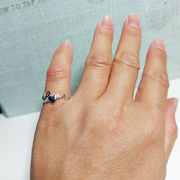 "LOVE" 925 STERLING SILVER RING BRAND NEW US 5 - Picture 7 of 7